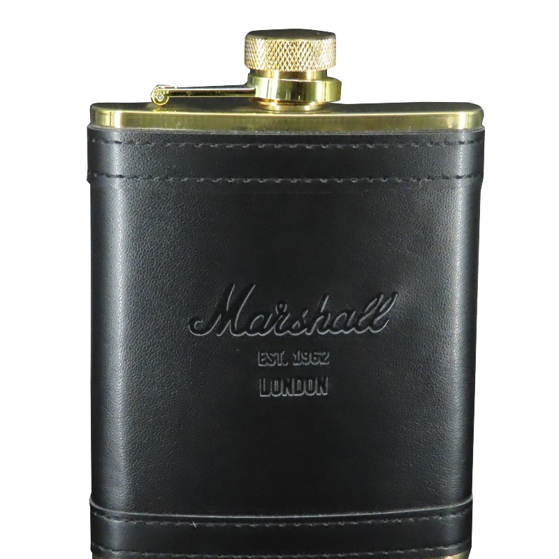马歇尔不锈钢酒壶 - 黑金色