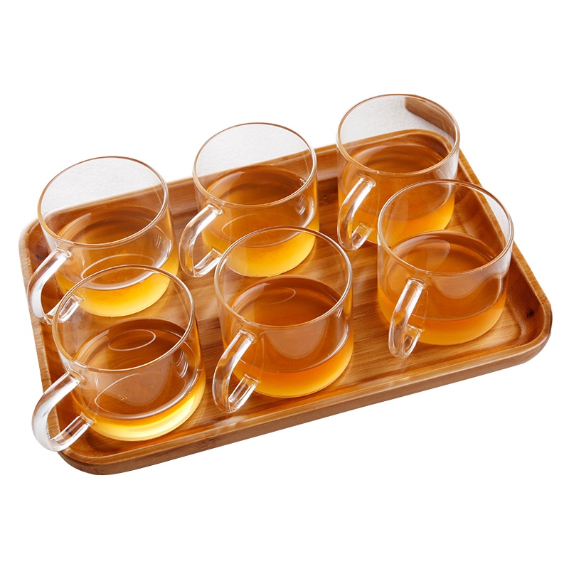 恒福(TEA MiLL)茶具 带柄(把手)玻璃小品杯 耐热玻璃 高透明度纯安全耐用否