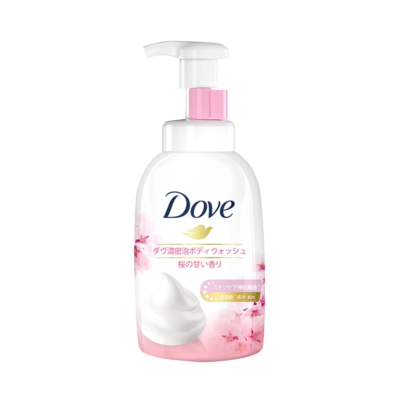 多芬/DOVE 氨基酸 云朵泡泡沐浴露/沐浴乳 樱花香型400ml 源自日本 持久留香