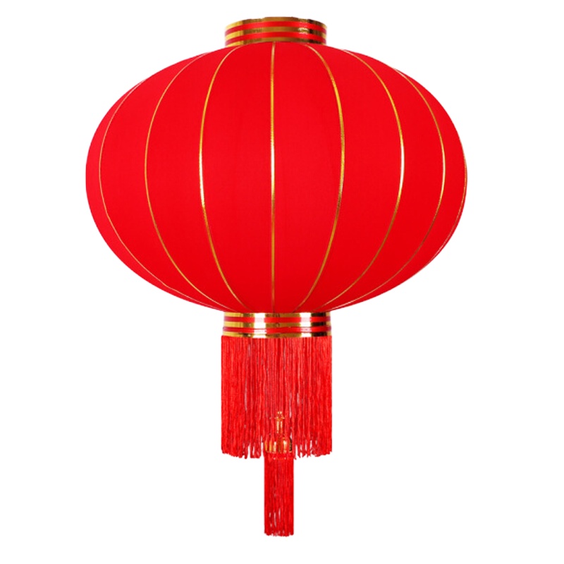大红灯笼挂饰户外阳台大门全红绒布黄穗红穗灯笼吊灯宫灯装饰80#撑开直径50CM高度42CM 单只装