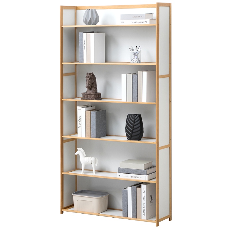 老竹匠 简易落地多层书架客厅组合置物架简约办公书房楠竹储物柜子桌面柜子阅读架学生图书馆书橱博古架