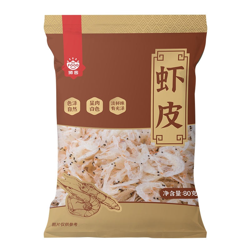 狮客[苏宁自主品牌]浙江舟山虾皮80g 舟山虾米干 海鲜海产干货 煲汤凉拌食材