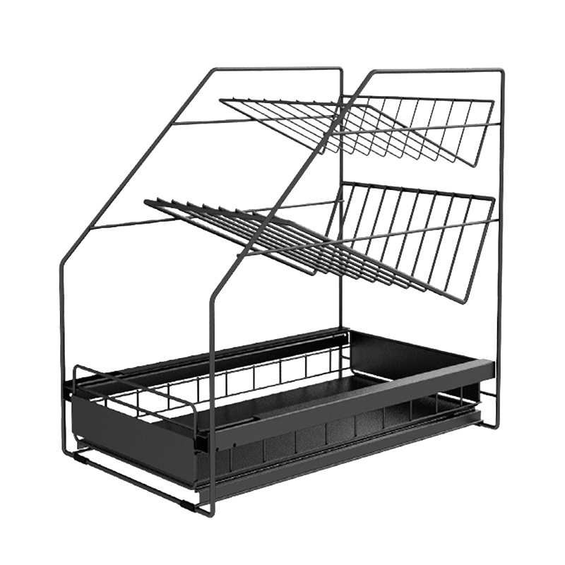 阳光飞歌 多层厨房下水槽整理置物架落地式铁艺分隔调料清洁洗调剂储物架子 三层