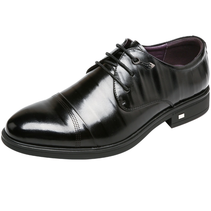 木林森头层牛皮皮鞋男士商务正装真皮鞋透气休闲办公室工作男鞋