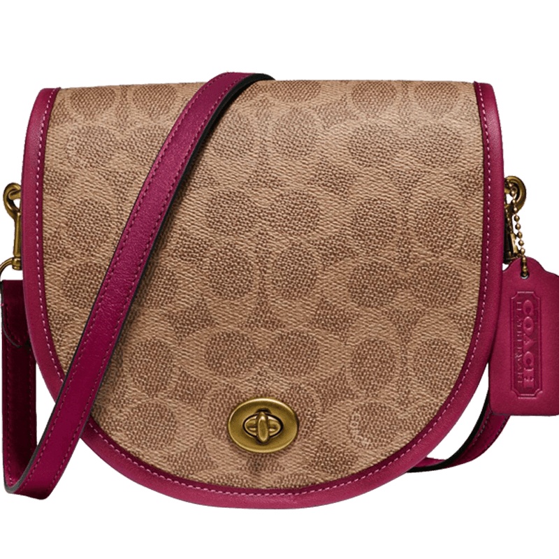 【预定】COACH/蔻驰Saddle 旋转扣单肩包 拼色145 PVC/牛皮革 18*16*6CM