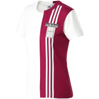 阿迪达斯三叶草女服短袖T恤撞色复古风运动休闲服GJ6585