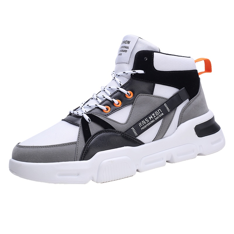 绛天新款冬季板鞋男鞋《加绒可选》韩版潮流高帮帆布冬季老爹鞋鞋男士休闲潮鞋百搭布鞋