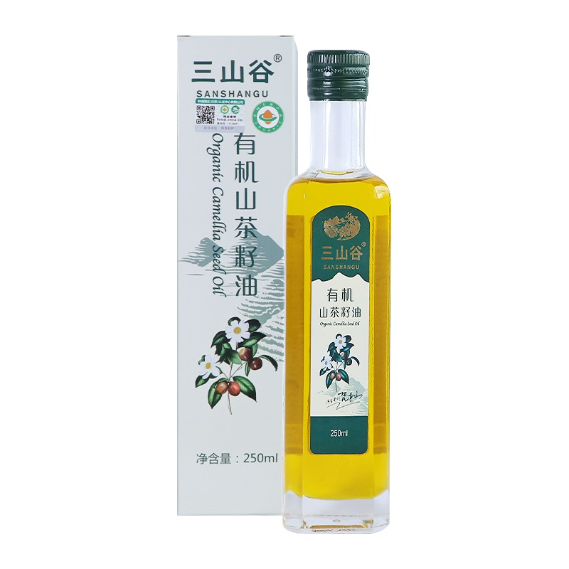 三山谷 纯正有机山茶籽油250ml 一级物理冷榨山茶油凉拌 热炒食用油