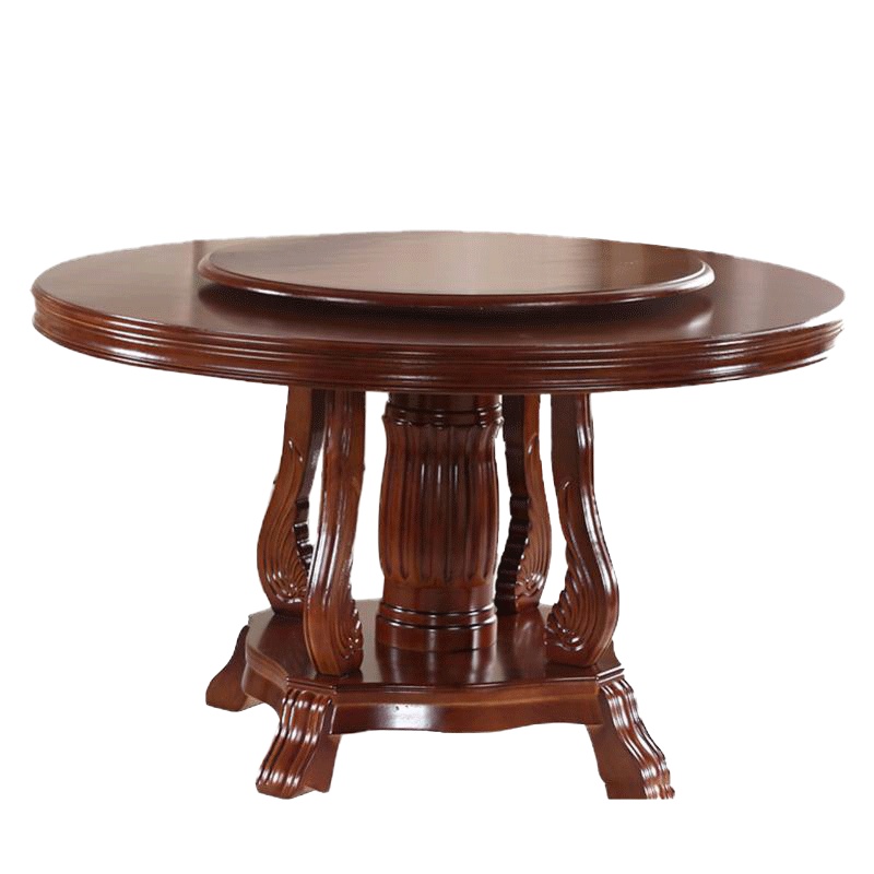 榭邦xb-1454 实木圆桌餐桌简约现代新中式圆台饭桌餐厅家具 1.6米餐桌 1600*1600*750mm 带转盘