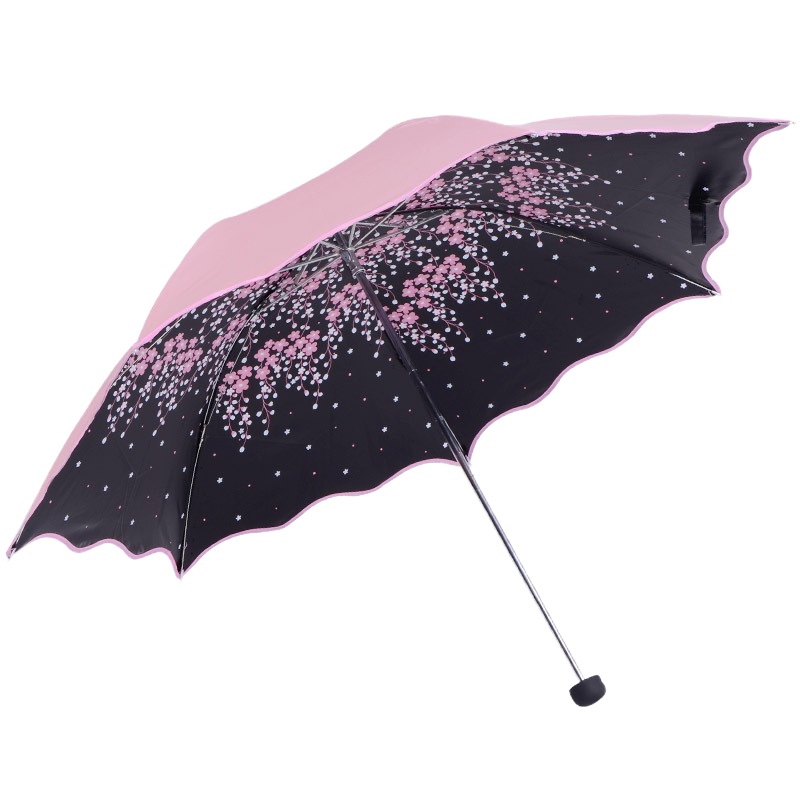 天堂伞晴雨伞折叠雨伞女晴雨两用森系小清新防晒太阳伞简约纯色复古 紫色