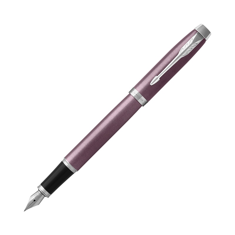 派克PARKER 钢笔 IM丁香紫白夹墨水笔 学生商务办公文具用品 可吸墨可替换墨囊 书写0.5mm金属不锈钢F笔尖