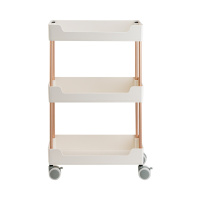 移动收纳置物架卧室厨房小推车家用收纳架浴室带轮子手推车架子白金款小推车
