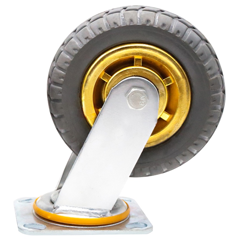 海斯迪克 HK534 高弹力静音脚轮转向轮 工业重型平板车手推车轮橡胶万向轮子 6寸万向脚轮