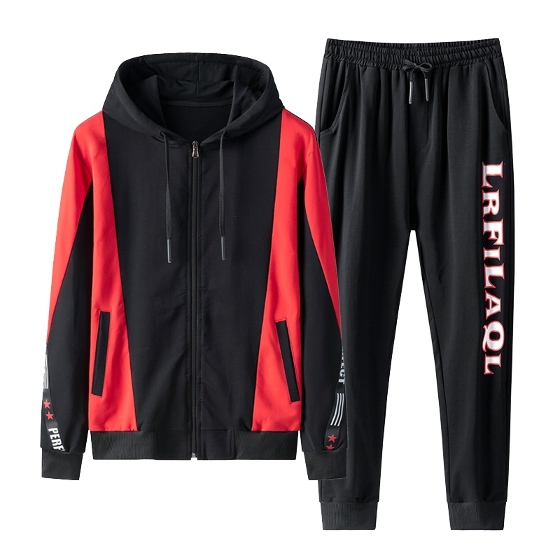 庄吉男士外套秋季2019新款上衣裤子一套衣服韩版潮百搭休闲套装夹克男JU-MYY-8022