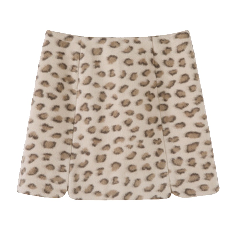 【专柜同款】半身裙女2019秋装新款韩版a字裙高腰豹纹包臀裙子中长款一步裙潮20015039