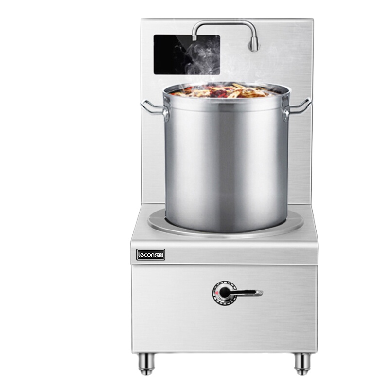 乐创( lecon) RM-TL15C-02 商用电磁单头矮汤炉灶 201材质 学校食堂熬汤高背汤炉(含安装)