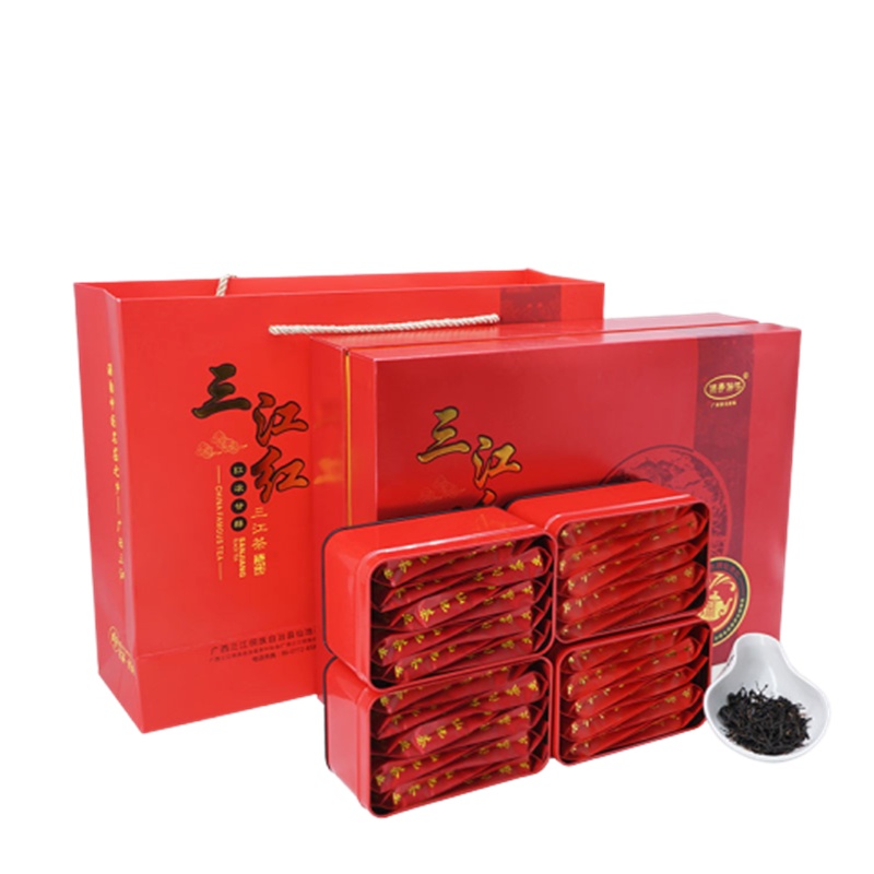 【中华特色】三江馆广西三江特产高山红茶三江春侗美仙池牌仙池古树红50g*4罐 礼盒装