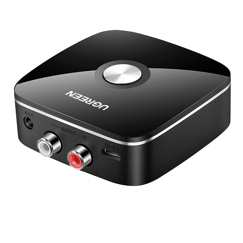 绿联(Ugreen)AUX无线车载蓝牙适配器免驱5.0版电脑耳机音箱响音频电视功放接收器 30445