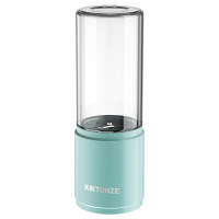 天际榨汁机小型便携式多功能家用电动水果机杯玻璃机身杯无线USB充电0.3L无渣 绿色SJ04-A0311W