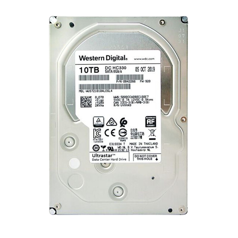 西部数据(WD)Ultrastar 10TB HC330 SATA6Gb/s 7200转256M 企业级硬盘(WUS721010ALE6L4)