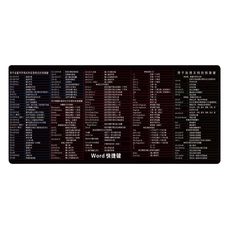 快捷键鼠标垫ps超大号办公cad电脑桌垫子写字ppt全套excel键盘垫 word快捷键