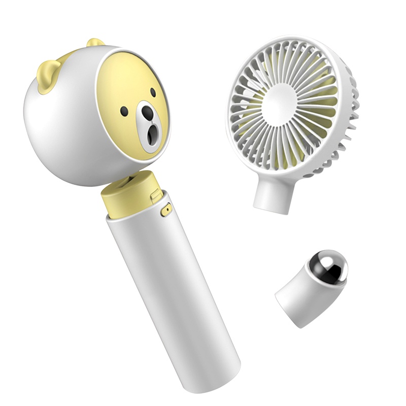 女神美颜风扇四合一套装 手持桌面风扇/随身充电宝/喷雾补水仪/加热按摩仪/便携静音办公学生宿舍四合一套装