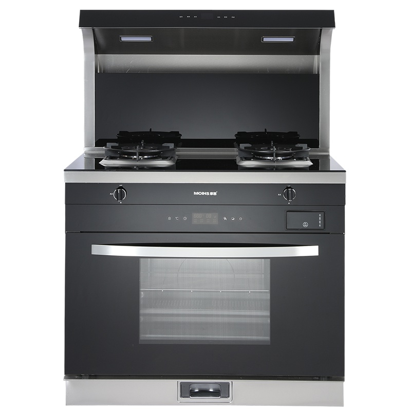 MOINS摩恩 ME66蒸箱款 防火墙保护 1级能效 侧吸式下排油烟机一体 天然气/液化气 集成灶