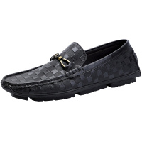 木林森男豆豆鞋2021年新款夏季真皮时尚男士皮鞋一脚蹬懒人乐福鞋