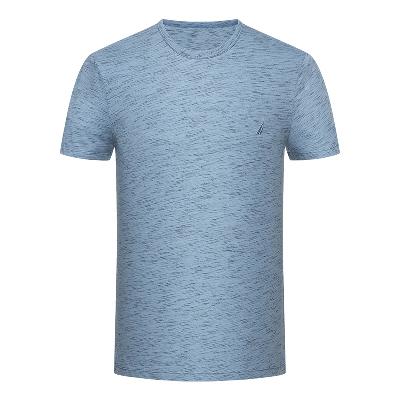 诺帝卡/Nautica星点纱纤维棉质圆领上衣男士简约短袖上衣吸汗透气