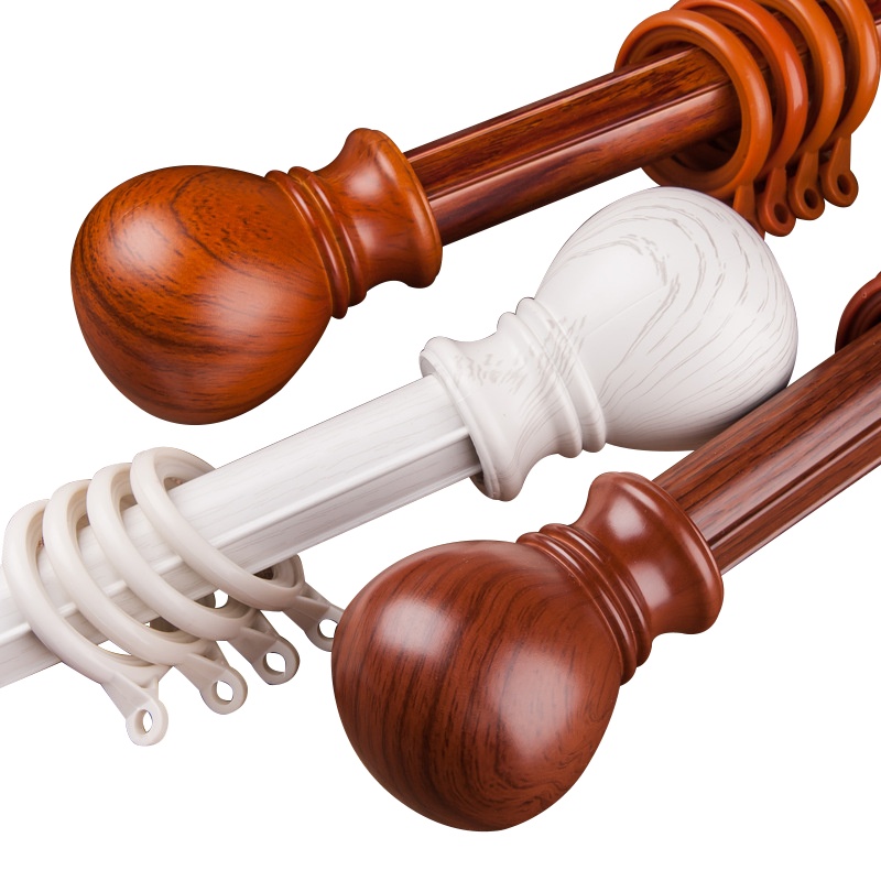 幸福派 窗帘杆子罗马杆双杆单杆顶装轨道铝合金加厚静音窗帘打孔挂钩配件