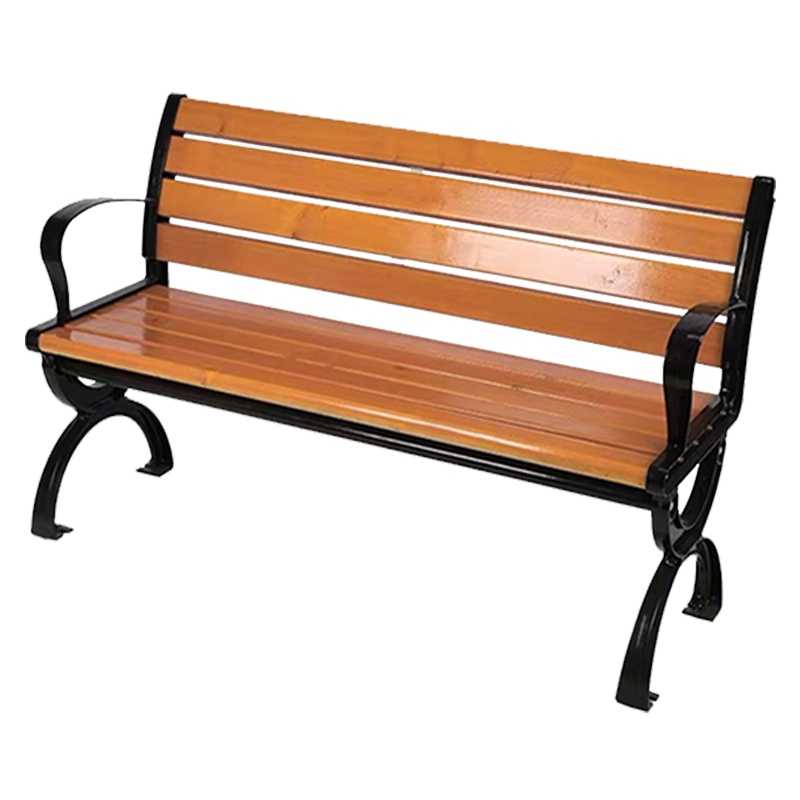 [理政]办公椅 户外长椅 公园椅 休息椅 休闲椅 木质长条靠背椅