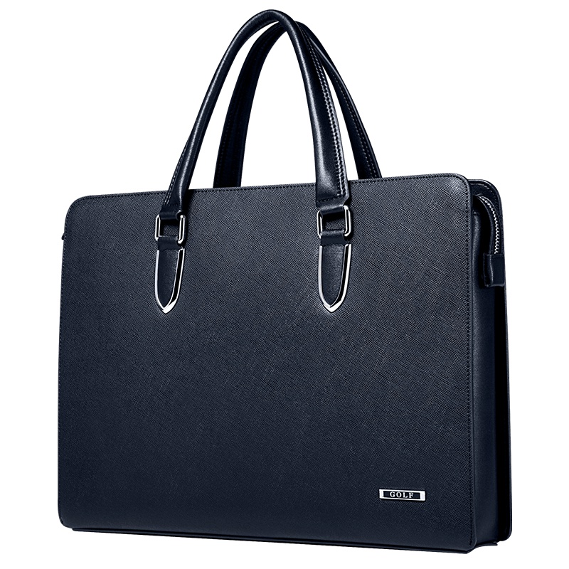 高尔夫GOLF优质牛皮男士公文包 大容量商务公文包时尚男包简约男士包包