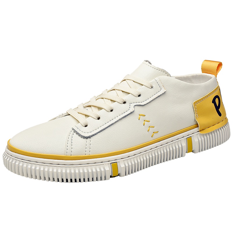 公牛世家(G.N.Shi Jia)男士真皮休闲鞋时尚拼色大码男鞋欧洲站潮鞋青年学生板鞋GN1975