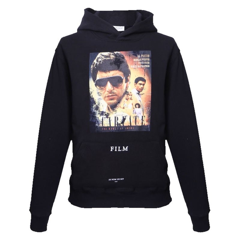 IH NOM UH NIT男士黑色棉质套头连帽卫衣NUW18248 009