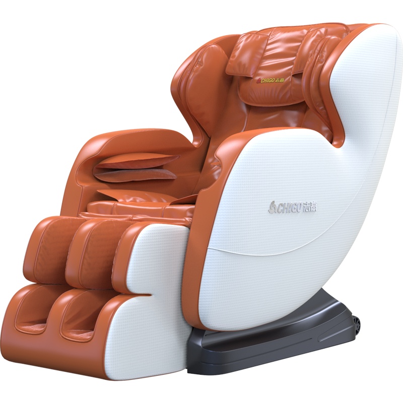 Chigo/志高家用按摩椅ZG-AMX8S全身全自动智能太空豪华舱小型多功能电动沙发深V零重力颈椎肩腰背揉捏器 高配橙色