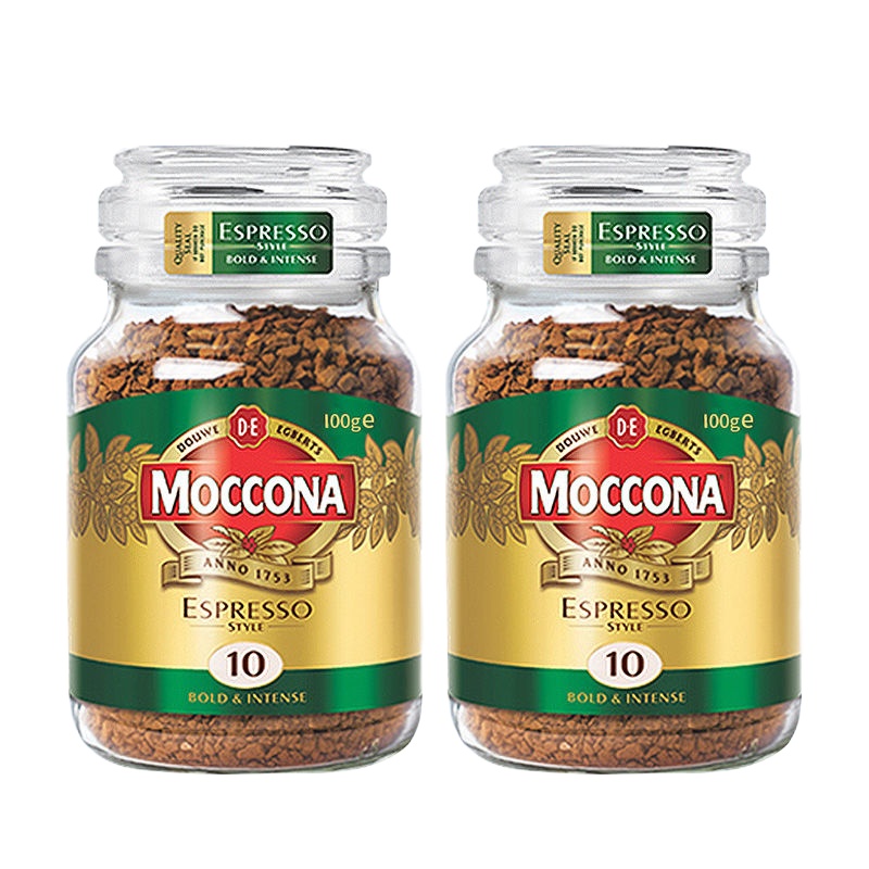 荷兰进口MOCCONA摩可纳意式浓缩冻干速溶咖啡100g*2瓶装