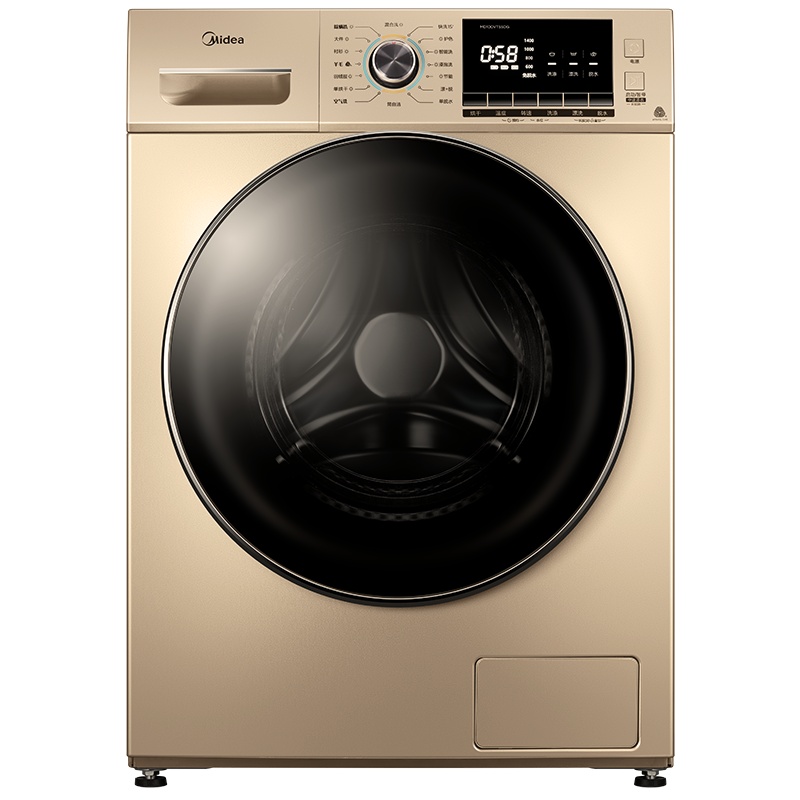 美的(Midea)新品10公斤全自动洗衣机变频滚筒洗衣机干衣机 洗干一体机 双重蒸汽抗菌除螨 MD100VT55DG