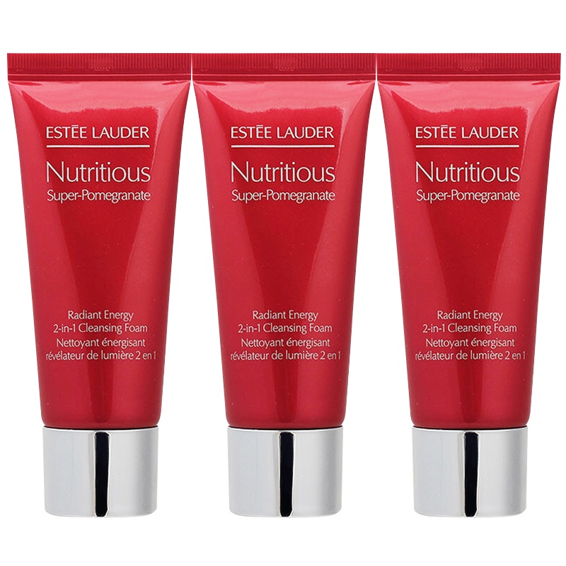 [国内专柜版]雅诗兰黛鲜活亮采红石榴二合一洁面乳30ml*3 净澈毛孔 深层排浊 清洁面膜两用