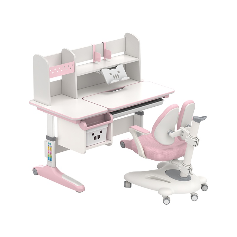 法兰芭比好学童儿童学习桌椅套装小学生简约写字桌椅套装实木可升降书桌