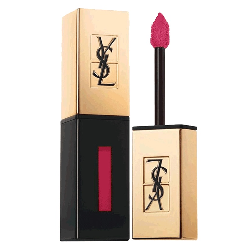 YSL 圣罗兰金管纯色唇釉#13 Rose Tempura 茜色6ml/盒 修护显色 唇彩