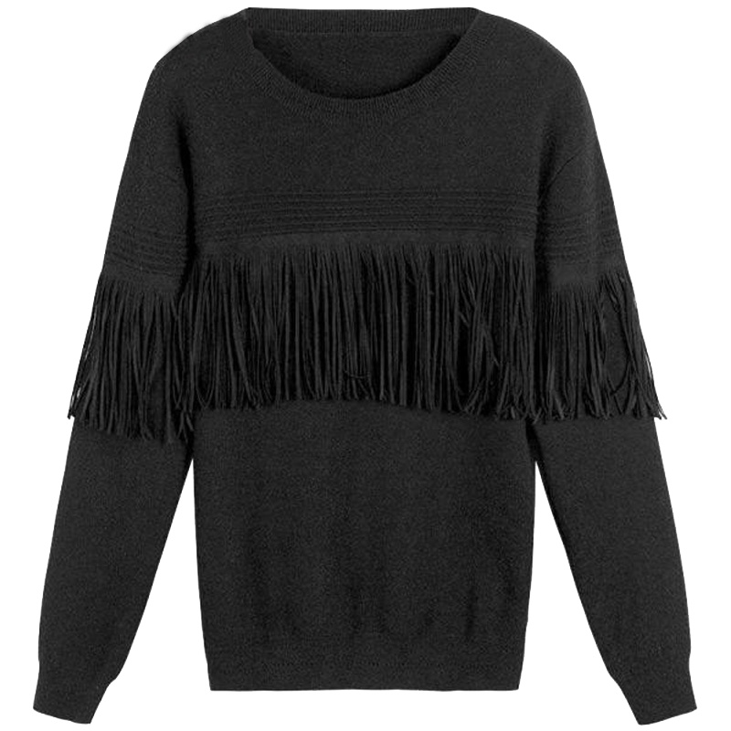 拉夏贝尔candie’s秋装新款长袖套头显瘦内搭打底针织衫女30074293