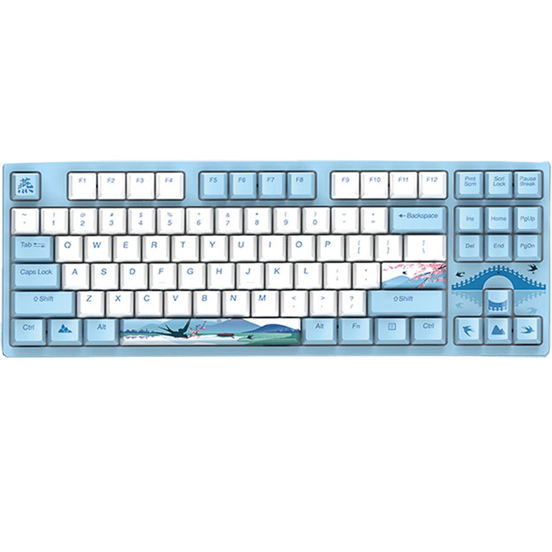 达尔优A87归燕Cherry樱桃轴机械键盘 LOL/英雄联盟/APEX/电竞游戏吃鸡热升华PBT键帽 樱桃黑轴