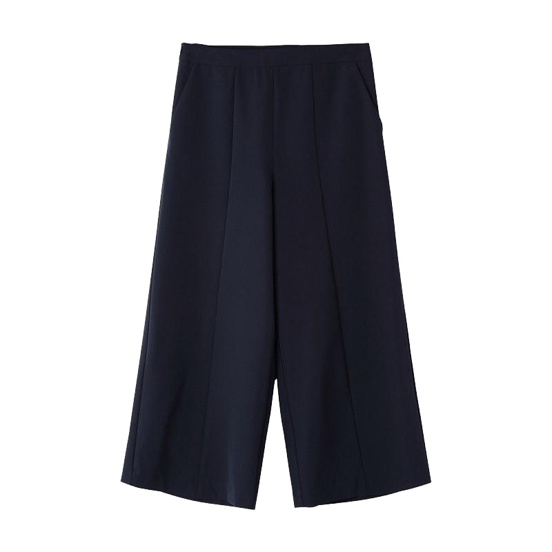 新款拉夏贝尔工装阔腿裤女新款韩版宽松显瘦休闲坠感直筒运动七分裤20012530