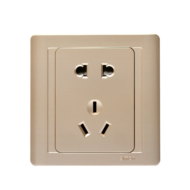 西蒙开关插座55香槟金系列一开五孔USB电源86型暗装面板家用套餐
