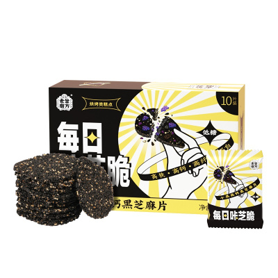 老金磨方 草莓椰香黑芝麻片100g