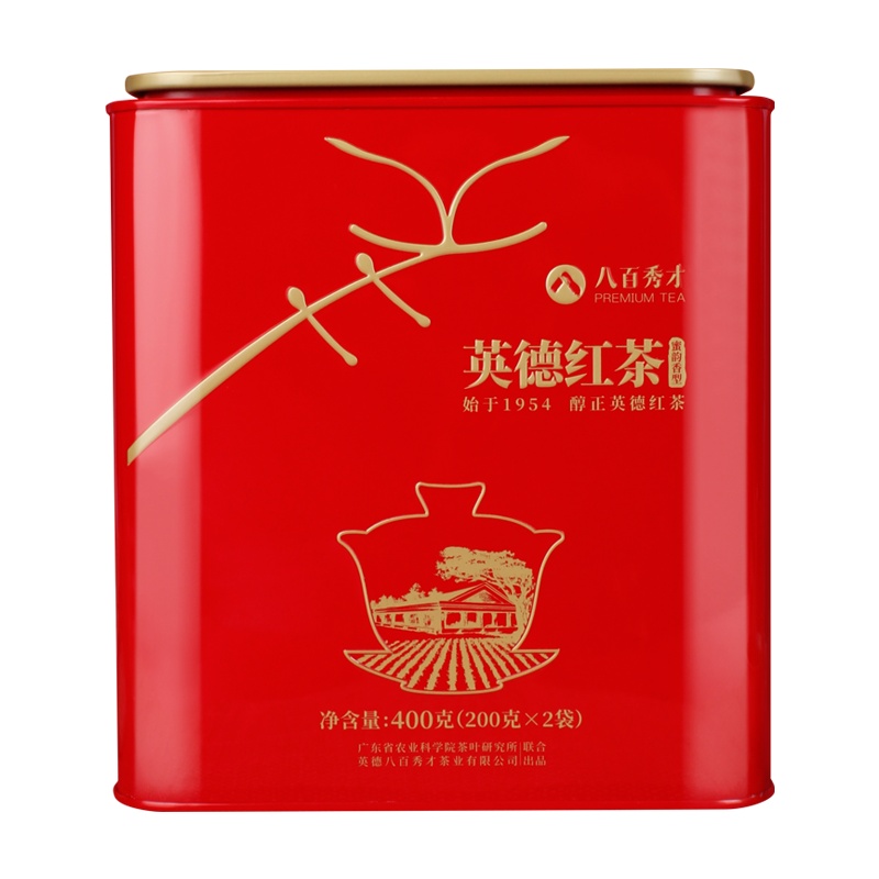 八百秀才茶叶 英德红茶浓香型 香气高爽 400g大罐装 送礼有体面