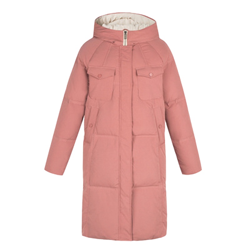 【专柜同款】连帽羽绒服女装2019冬季新款韩版时尚中长款鸭绒加厚宽松棉服外套709D8008