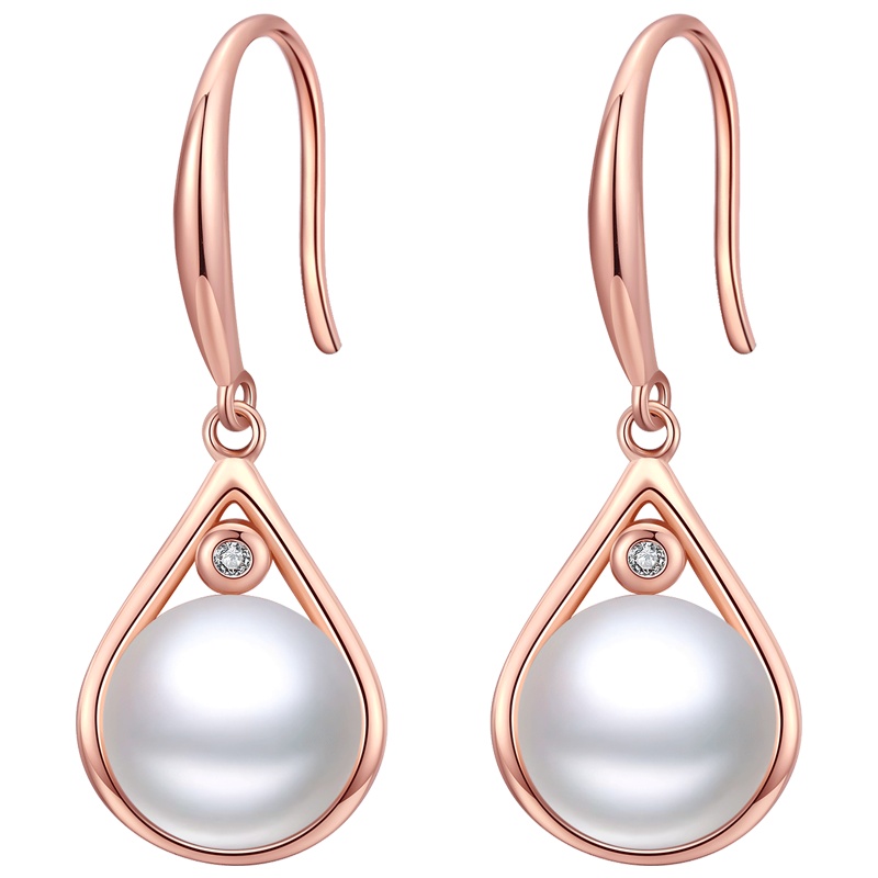 佰色传情淡水珍珠名媛耳环女韩国网红气质长款耳坠复古简约耳饰