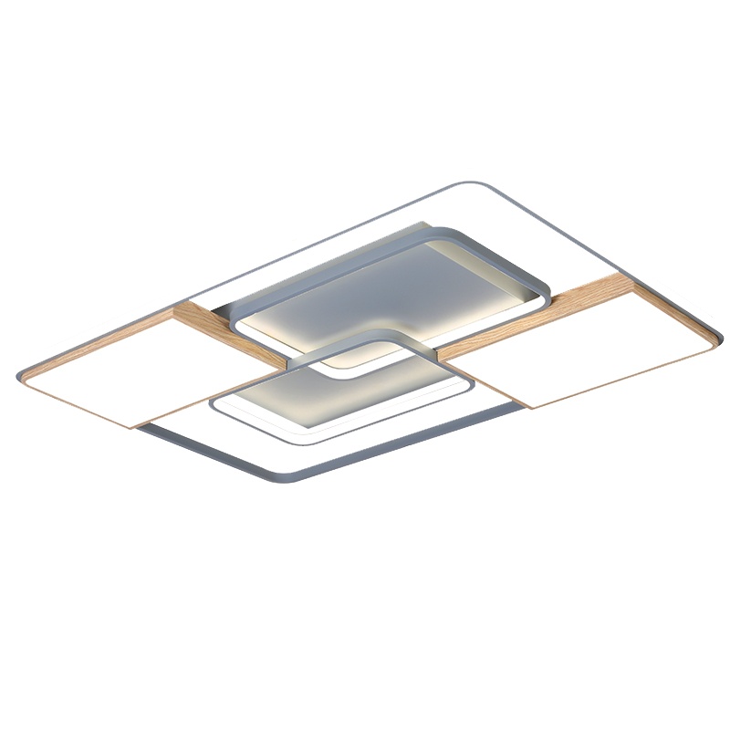 七只蚂蚁 2020北欧LED卧室吸顶灯马卡龙木纹客厅灯2020新款吸顶灯led卧室灯现代简约北欧长方形书房餐厅灯具PY