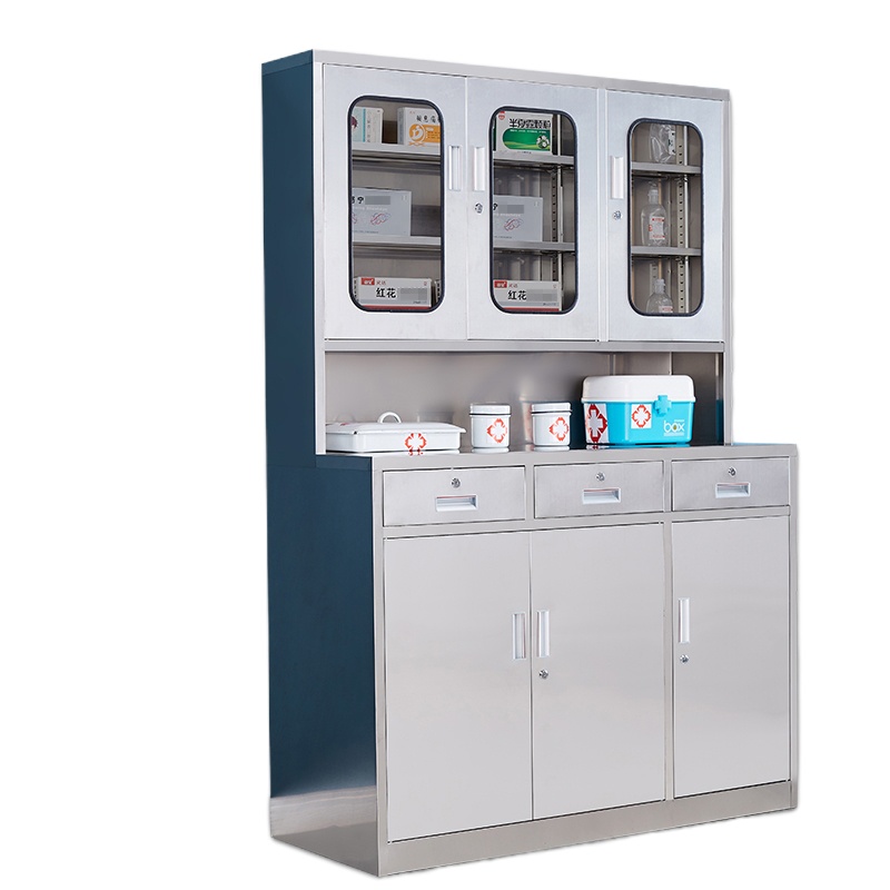 埔盾 不锈钢304材质无菌储存柜美容院医院诊所201三斗三门药品柜